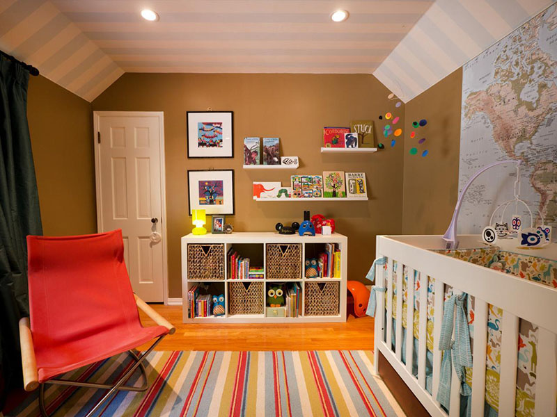 اصول نقاشی اتاق خواب کودک | نکات رنگ آمیزی اتاق کودک | اتاق کودک قهوه ای