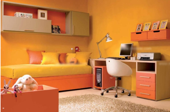 رنگ نارنجی برای اتاق کودک