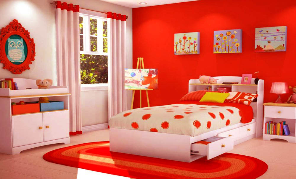 رنگ قرمز برای اتاق کودک