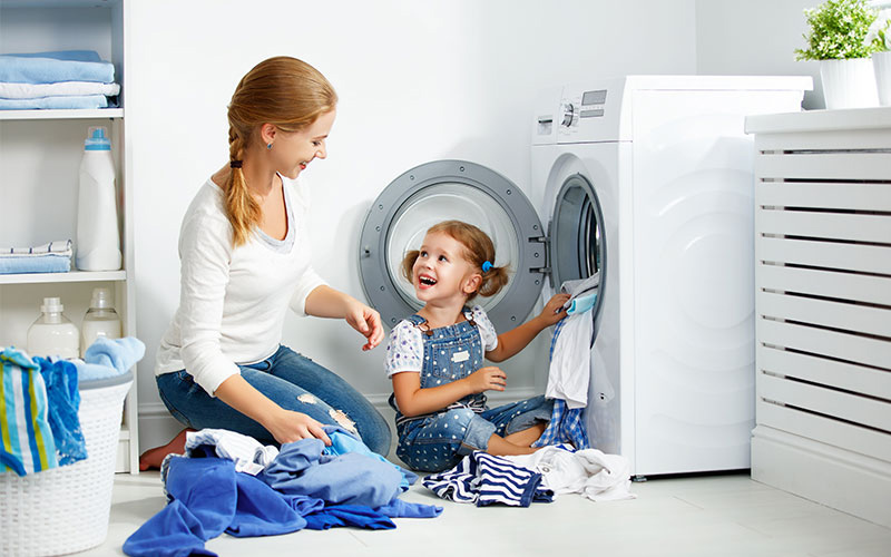 ظرفیت ماشین لباسشویی را بر اساس تعداد خانواده انتخاب کنید .