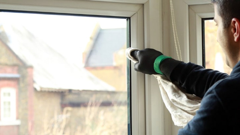 برای از بین بردن آلودگی‌ها از قاب پنجره یو پی وی سی، از پارچه‌های نرم و سفید کتانی استفاده کنید